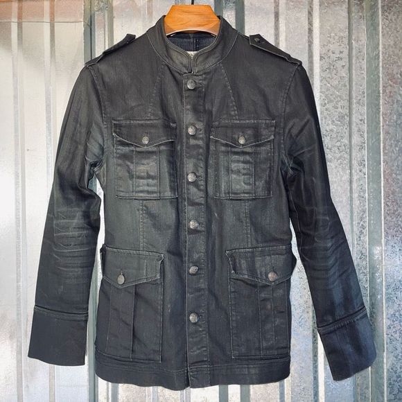 Vintage juicy couture men’s military style denim jacket - Picture 5 of 11